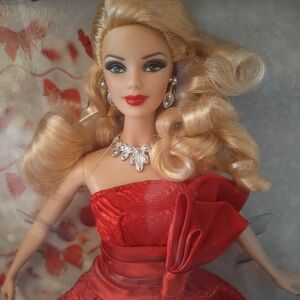 Mattel Red Strapless Evening Doll Gown with Bow Detail